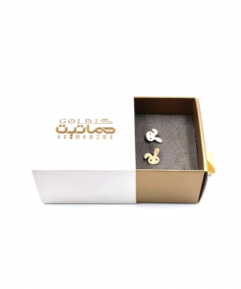 گوشواره میخی خرگوش هماتیت گلد Hematite Gold کد 135905