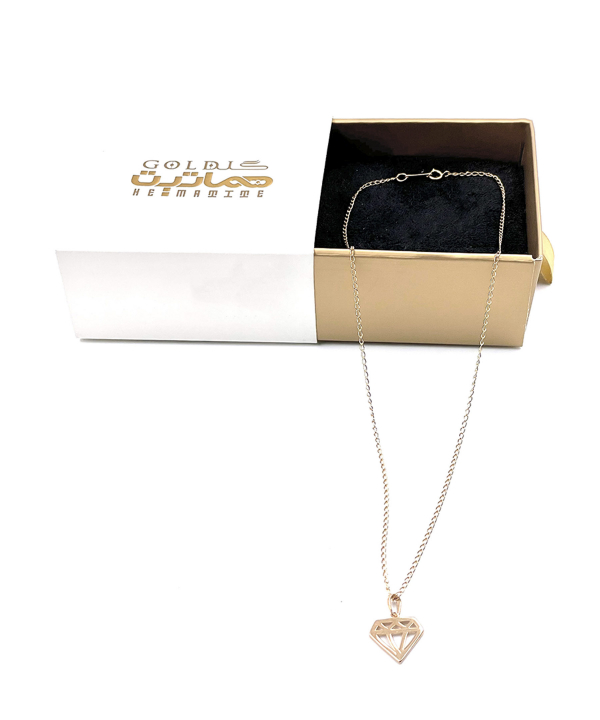 گردنبند بی نهایت الماس هماتیت گلد Hematite Gold کد 135909