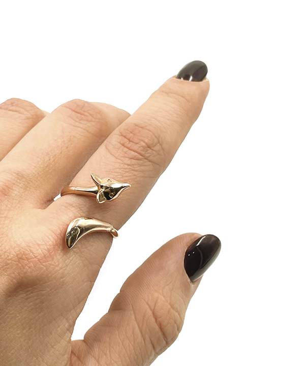 انگشتر مینیمال روباه هماتیت گلد Hematite Gold کد 135917