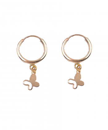 گوشواره حلقه ای پروانه هماتیت گلد Hematite Gold کد 135836