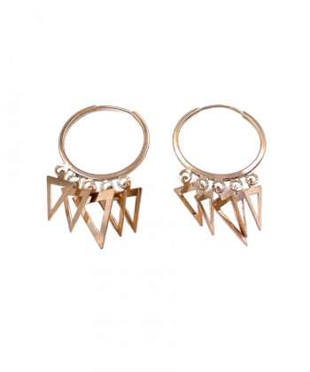 گوشواره حلقه ای اهرام هماتیت گلد Hematite Gold کد 135834