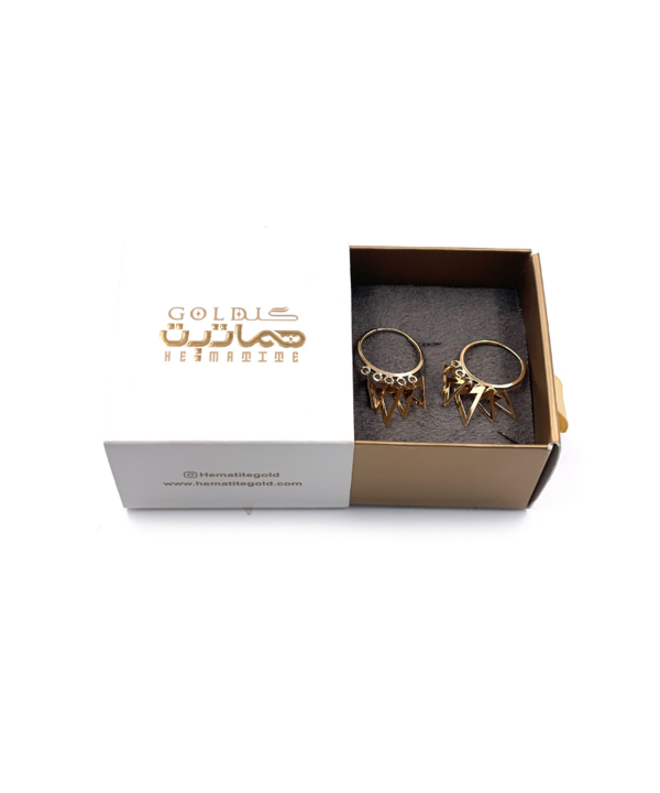 گوشواره حلقه‌ای اهرام هماتیت گلد Hematite Gold کد 135834