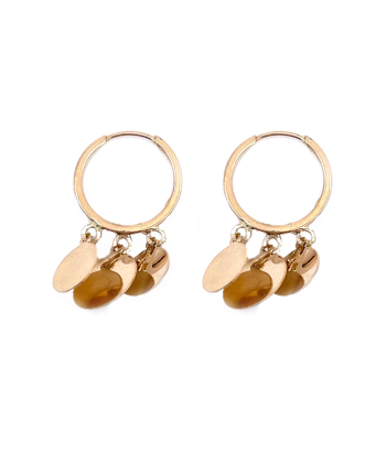 گوشواره حلقه ای پولکی هماتیت گلد Hematite Gold کد 135832