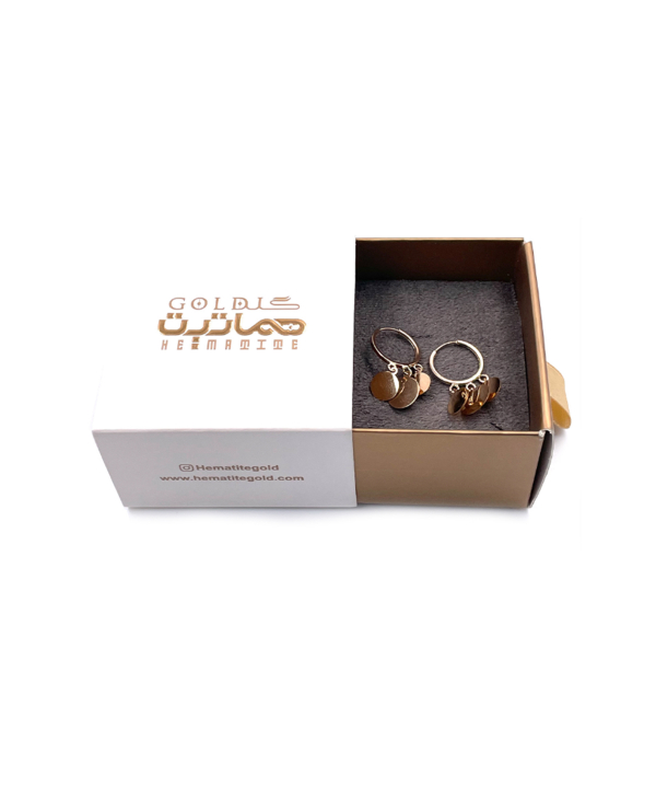 گوشواره حلقه‌ای پولکی هماتیت گلد Hematite Gold کد 135832