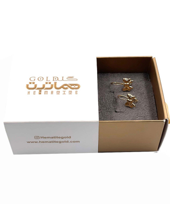 گوشواره کلیپسی پاپیونی هماتیت گلد Hematite Gold کد 135830