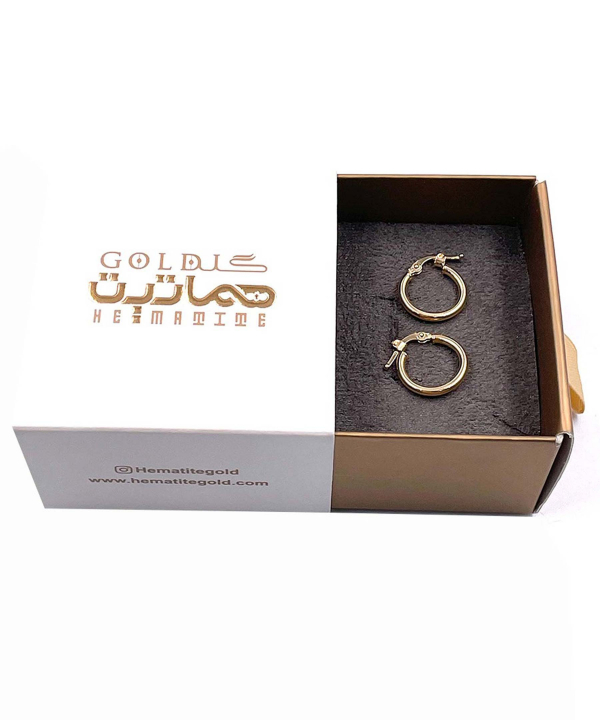 گوشواره حلقه‌ای بیتا هماتیت گلد Hematite Gold کد 135831