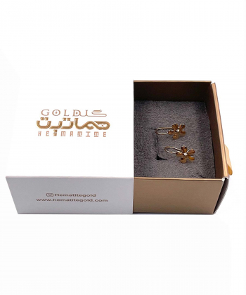 گوشواره کلیپسی گل زیبا هماتیت گلد Hematite Gold کد 135829