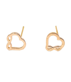 گوشواره میخی قلب بی نهایت هماتیت گلد Hematite Gold کد 135938