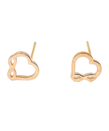 گوشواره میخی قلب بی نهایت هماتیت گلد Hematite Gold کد 135938