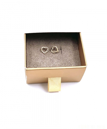 گوشواره میخی قلب بی نهایت هماتیت گلد Hematite Gold کد 135938