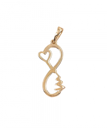 پلاک قلب بی نهایت هماتیت گلد Hematite Gold کد 135931