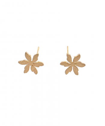 گوشواره میخی گل بهاری هماتیت گلد Hematite Gold کد 135937