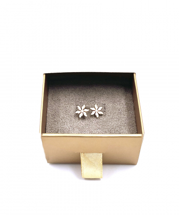 گوشواره میخی گل بهاری هماتیت گلد Hematite Gold کد 135937