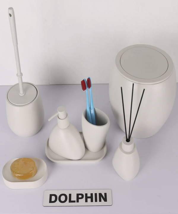 ست سرویس بهداشتی 7 پارچه دلفین Dolphin مدل FN-714-Cream