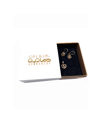 نیم ست قلب نیایش هماتیت گلد Hematite Gold کد 135865
