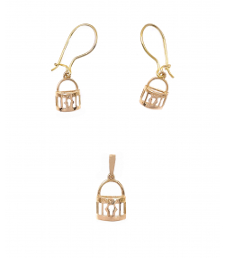 نیم ست قفس هما هماتیت گلد Hematite Gold کد 135877