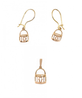 نیم ست قفس هما هماتیت گلد Hematite Gold کد 135877