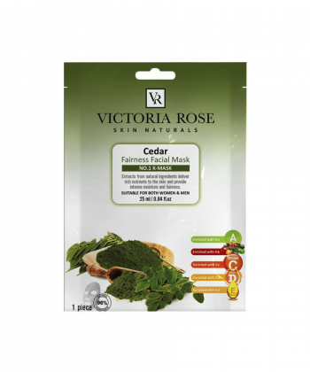 ماسک صورت ورقه ای ویکتوریا رز Victoria Rose حاوی عصاره سدر وزن 25 گرم