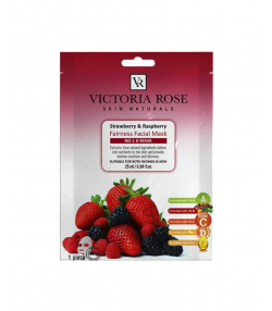 ماسک صورت ورقه ای ویکتوریا رز Victoria Rose حاوی عصاره توت فرنگی و شاه توت وزن 25 گرم