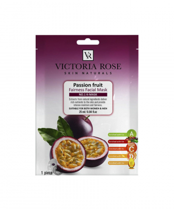 ماسک صورت ورقه ای ویکتوریا رز Victoria Rose حاوی عصاره پشن فروت وزن 25 گرم