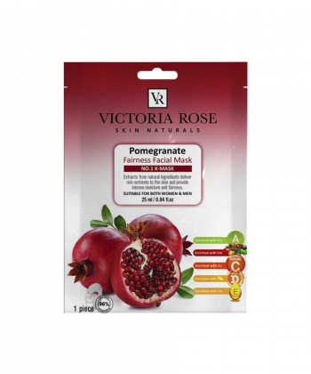 ماسک صورت ورقه ای ویکتوریا رز Victoria Rose حاوی عصاره انار وزن 25 گرم