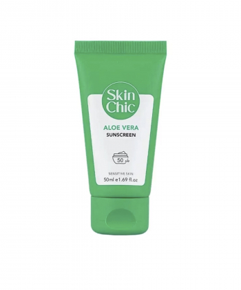 کرم ضدآفتاب spf 50 اسکین شیک Skin Chic حاوی آلوئه ورا حجم 50 میلی لیتر
