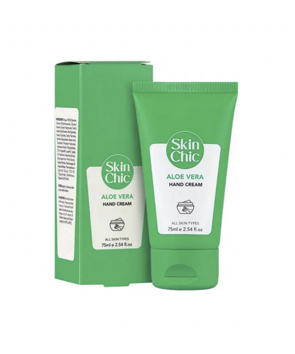 کرم مرطوب کننده دست و روشن کننده اسکین شیک Skin Chic حاوی آلوئه ورا حجم 50 میلی لیتر