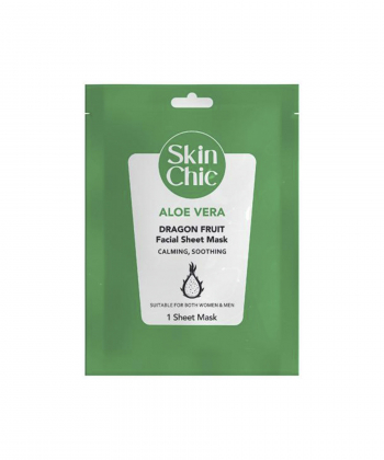 ماسک صورت ورقه ای آلوئه ورا اسکین شیک Skin Chic حاوی عصاره دراگون وزن 25 گرم