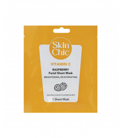 ماسک صورت ورقه ای ویتامین C اسکین شیک Skin Chic حاوی عصاره تمشک وزن 25 گرم