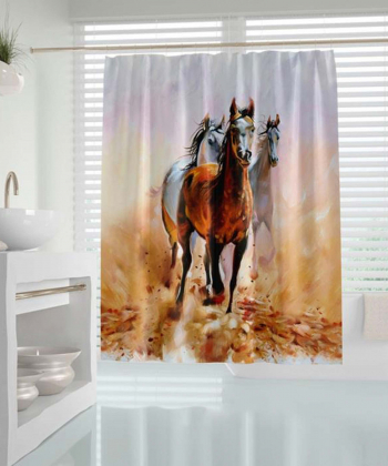 پرده حمام دلفین Dolphin مدل Horses