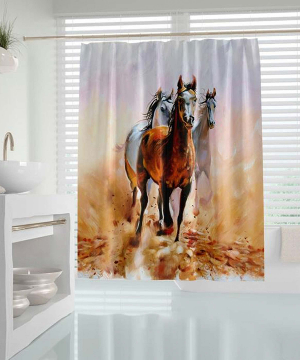 پرده حمام دلفین Dolphin مدل Horses
