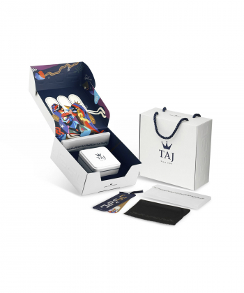 انگشتر طلا بیضی آینه ای تاج Taj کد 93