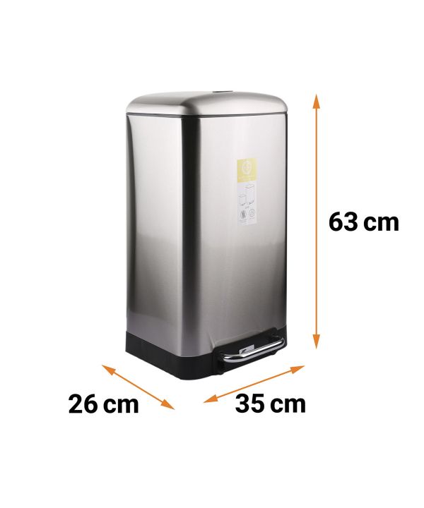 سطل زباله پدالی دلفین Dolphin مدل Pr-30ltr-ss