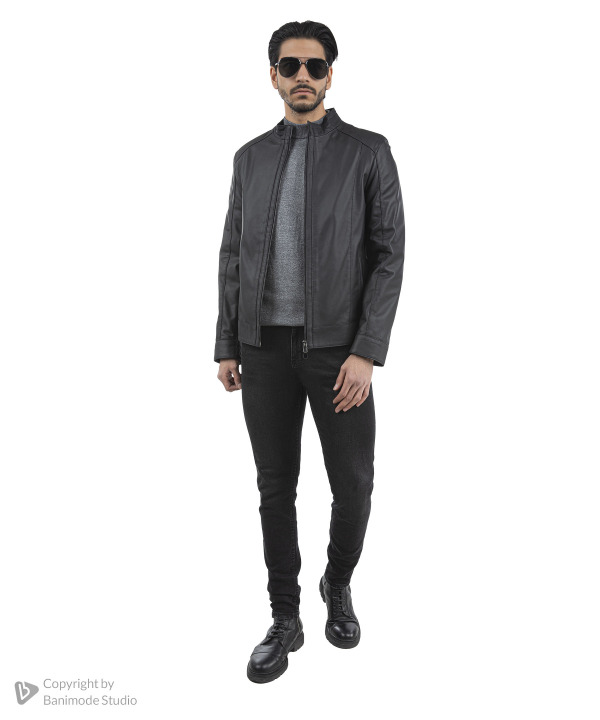 کاپشن مردانه چرم طبیعی چرم مشهد Mashad Leather مدل K0603