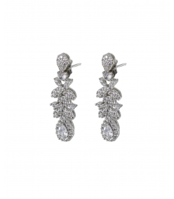 گوشواره زنانه طرح جواهر نقره ای زودیکا Zoodika کد AAC-932
