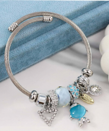 بنگل پاندورا طرح ماهی آبی فری سایز زودیکا Zoodika کد AAD-559