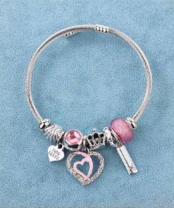 بنگل پاندورا قلبی صورتی فری سایز زودیکا Zoodika کد AAD-556