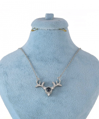 گردنبند تلسکوپی نقره ای نگین دار مدل شاخ گوزن زودیکا Zoodika کد AAB-599