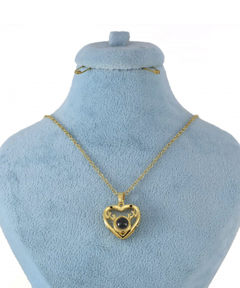 گردنبند قلبی تلسکوپی دوستت دارم طلایی زودیکا Zoodika کد AAB-601