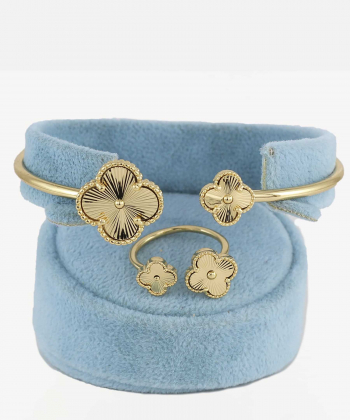 ست بنگل و انگشتر بدل ونکلیف طلایی زودیکا Zoodika کد AAA-254