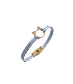دستبند چرم گربه نفس هماتیت گلد Hematite Gold کد 136020