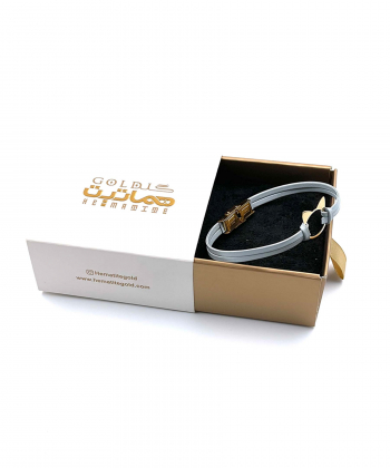 دستبند چرم گربه نفس هماتیت گلد Hematite Gold کد 136020