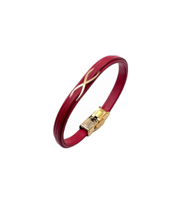 دستبند چرم اینفینیتی هماتیت گلد Hematite Gold کد 136017