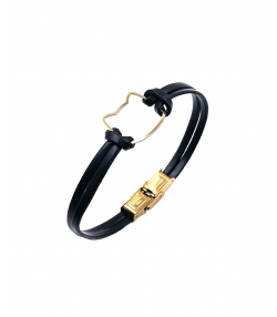 دستبند چرم گربه کیمیا هماتیت گلد Hematite Gold کد 136015