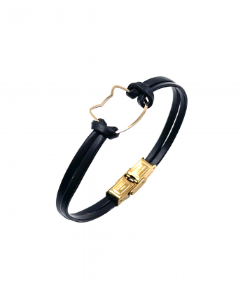 دستبند چرم گربه کیمیا هماتیت گلد Hematite Gold کد 136015