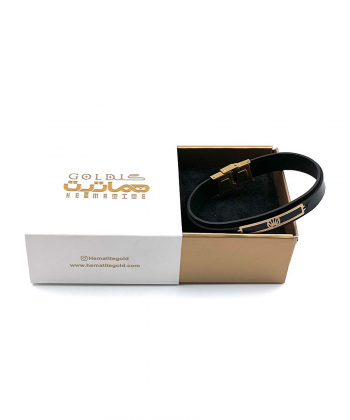 دستبند چرم اران هماتیت گلد Hematite Gold کد 136037