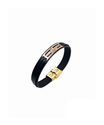 دستبند چرم کوروش هماتیت گلد Hematite Gold کد 136034