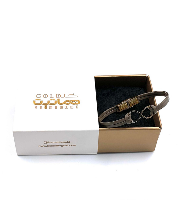 دستبند چرم آوینا هماتیت گلد Hematite Gold کد 136033