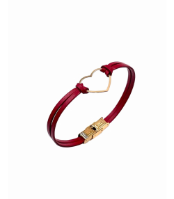 دستبند چرم قلب محیا هماتیت گلد Hematite Gold کد 136026