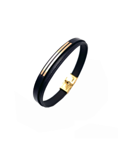 دستبند چرم نرسی هماتیت گلد Hematite Gold کد 136025